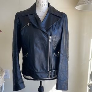 Express Black Leather Jacket (Size L)
